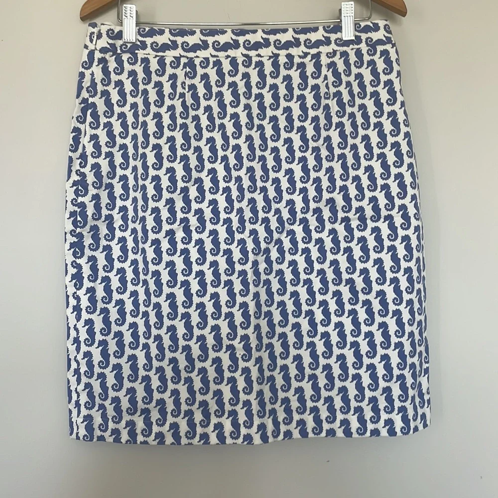Brooks Brothers 346 | Seahorse Print Pencil Skirt Sz 10 EUC